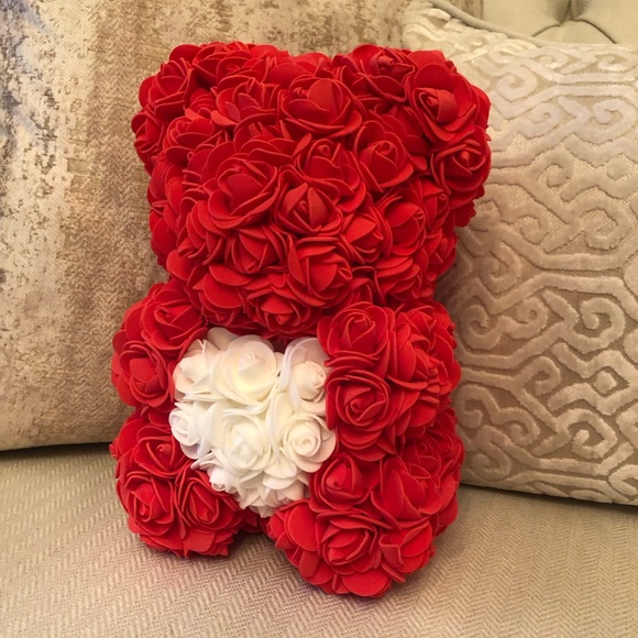 Rose Bear Gift for Her, Valentines Day, Birthday Gift, Mothers Day, Engagement - Picture 3 of 13